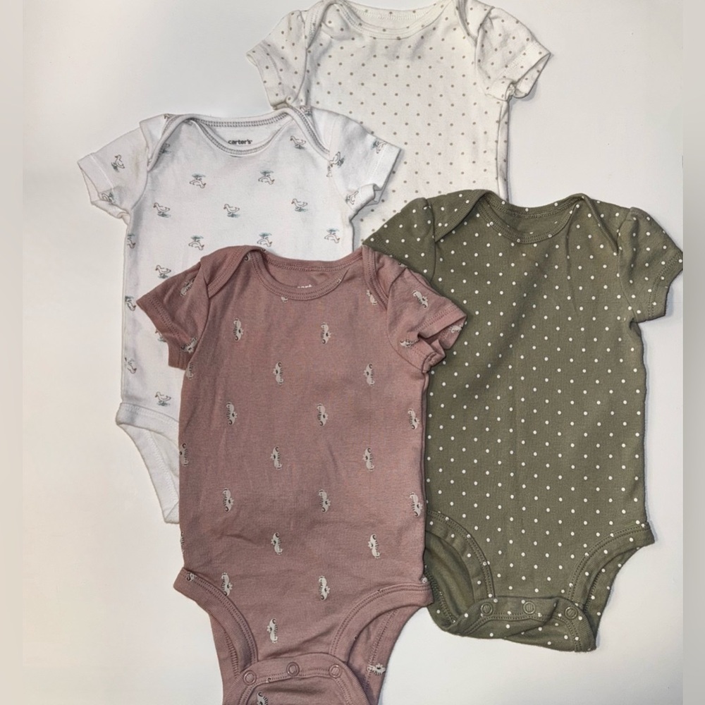 Assorted Color Baby Bodysuits Set 3mo